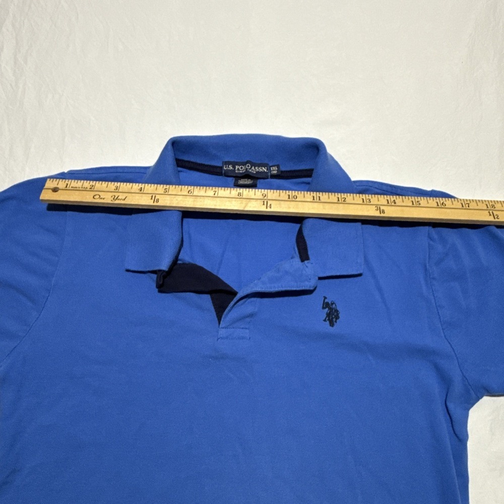 U.S. Polo Assn. Polo Shirt Boys XXL Blue Short Sleeve Cotton Casual Classic - Picture 6 of 9